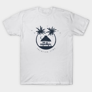 Summer. Beach Hut. Vacation Time. Creative Illustration T-Shirt